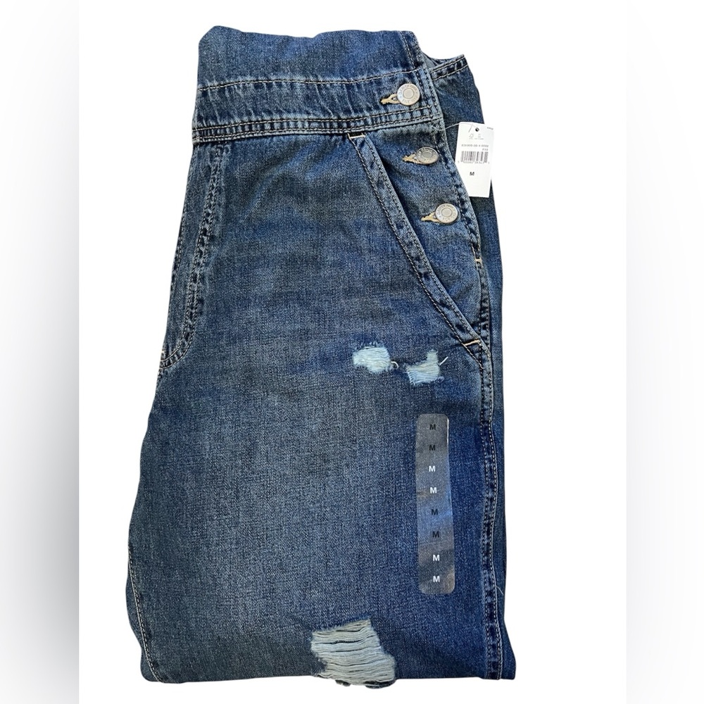 GAP Women’s Distressed Denim Overalls - Picture 2 of 5